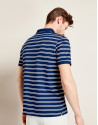 Polo algodón azul rayas blancas