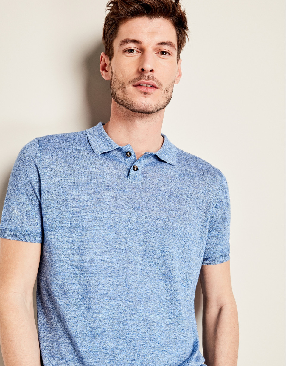 Blue mélange tricot t-shirt