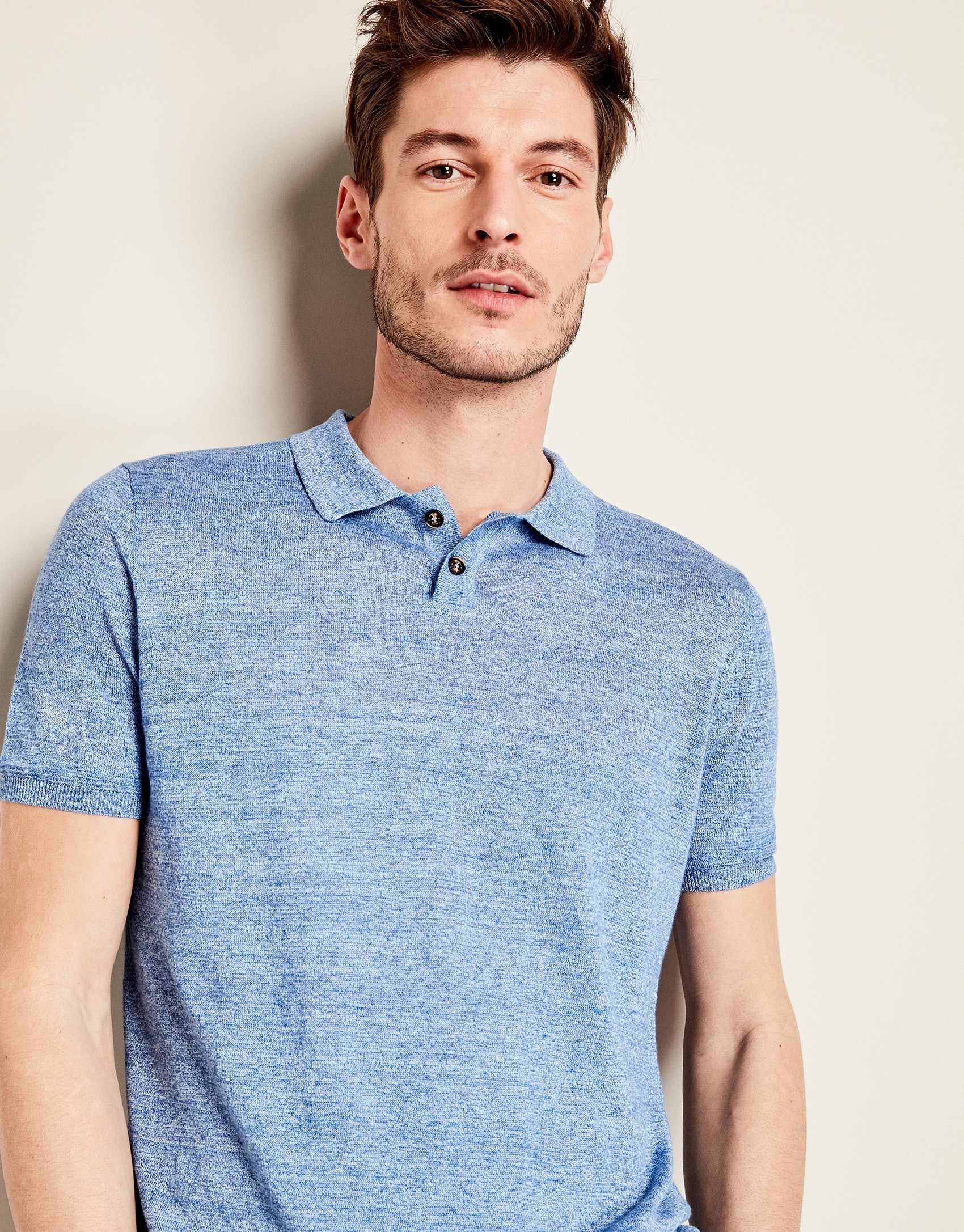 Blue mélange tricot t-shirt
