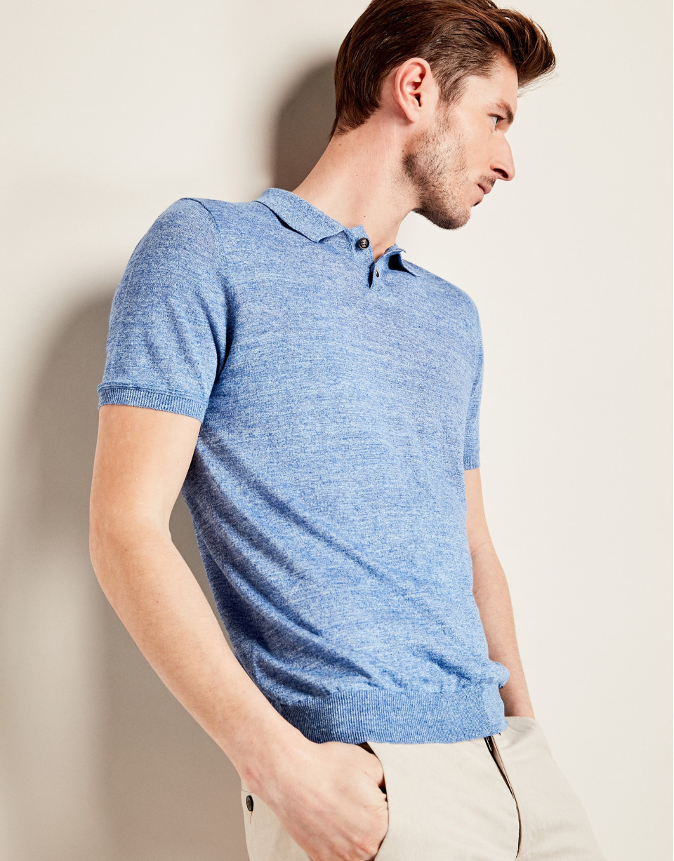 Blue mélange tricot t-shirt