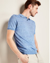 Polo tricot azul melange