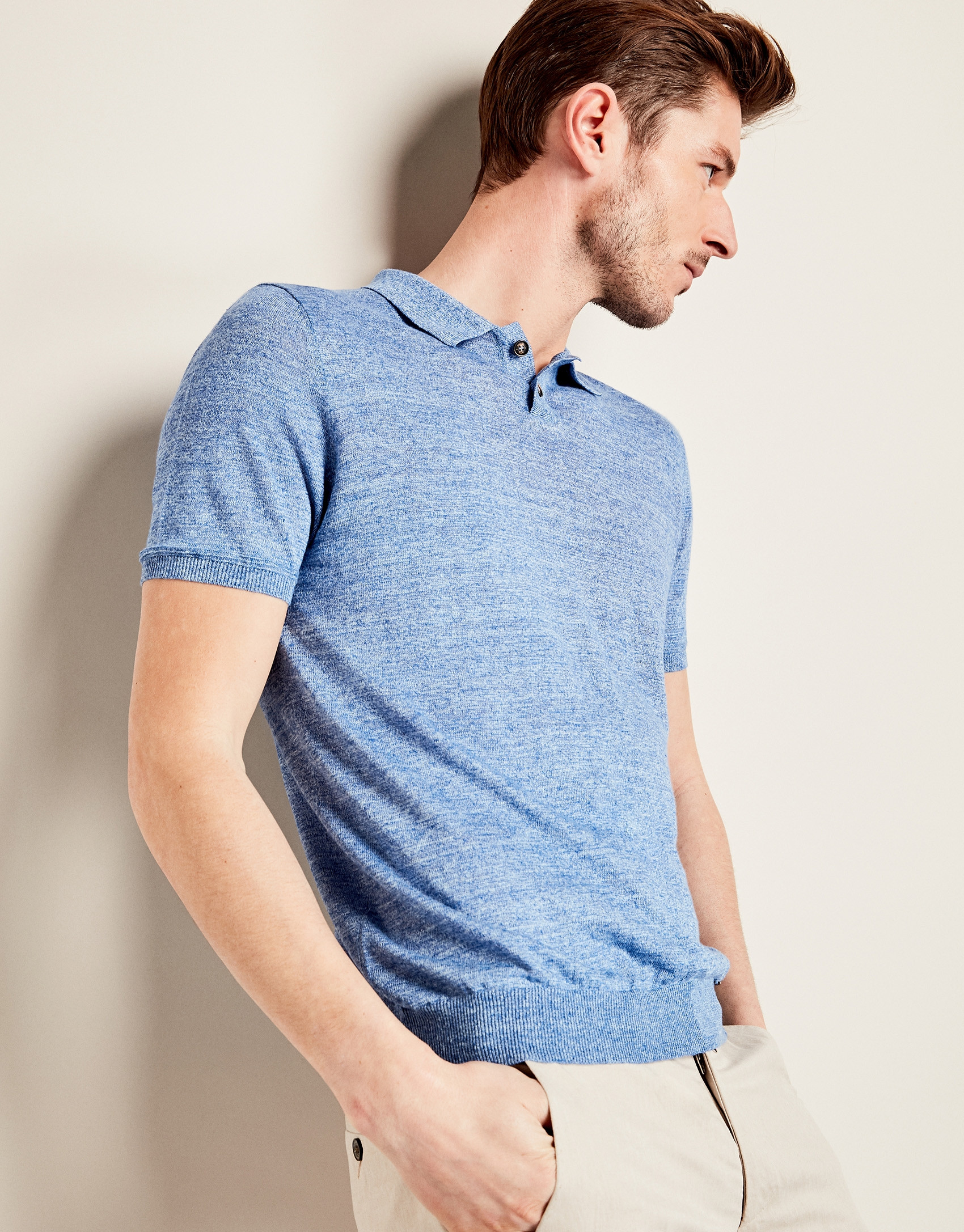 Blue mélange tricot t-shirt