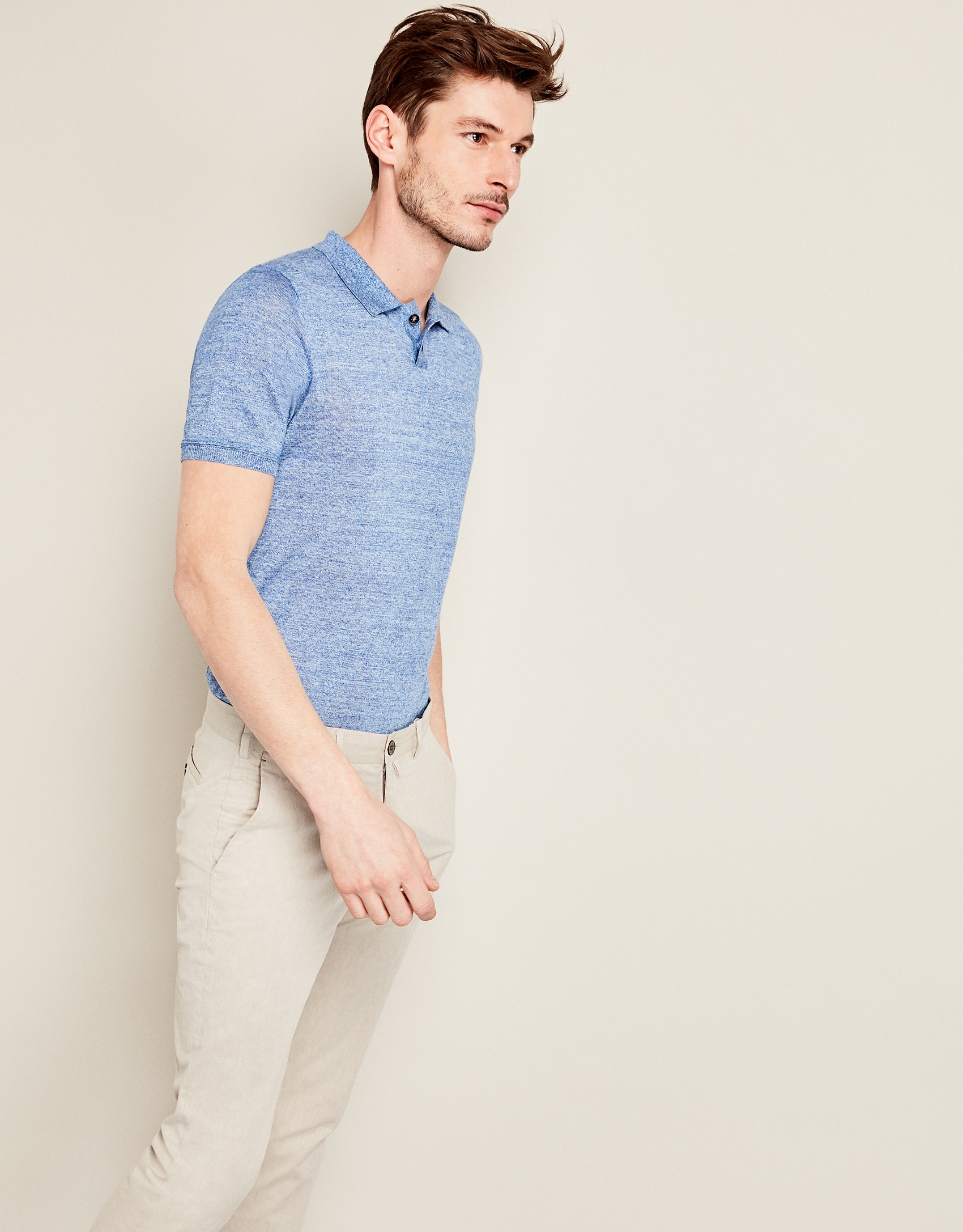 Blue mélange tricot t-shirt