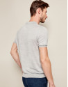Polo tricot gris melange