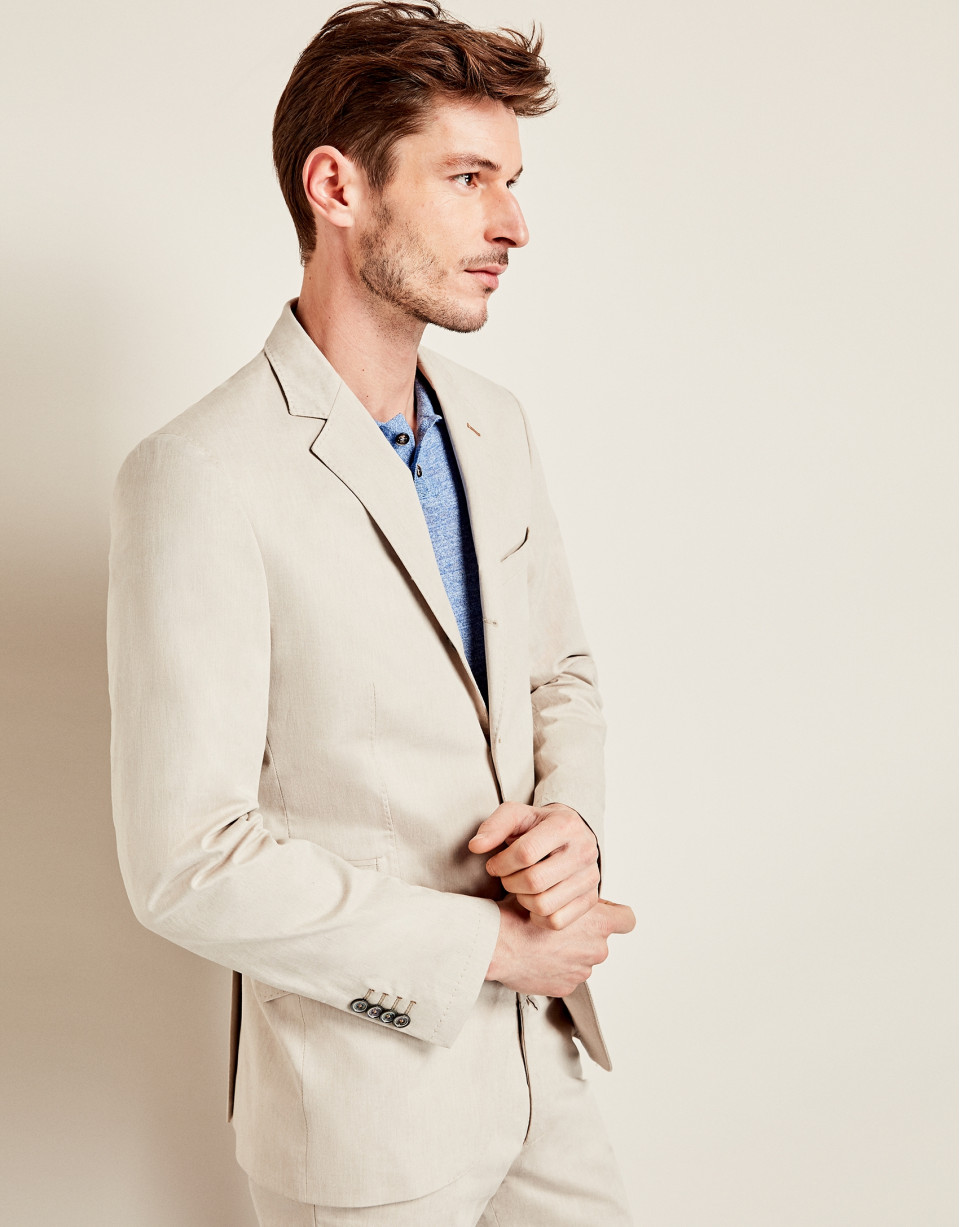 Beige cotton suit jacket