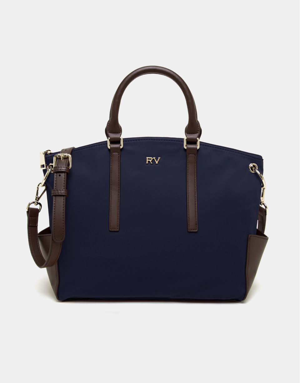 Blue nylon shopping bag