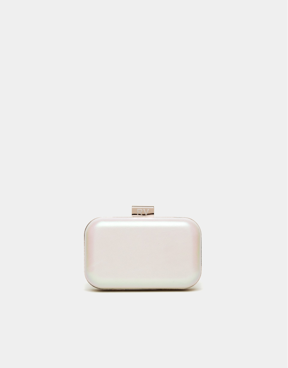 Bolso clutch piel perla Rose