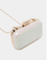 Bolso clutch piel perla Rose