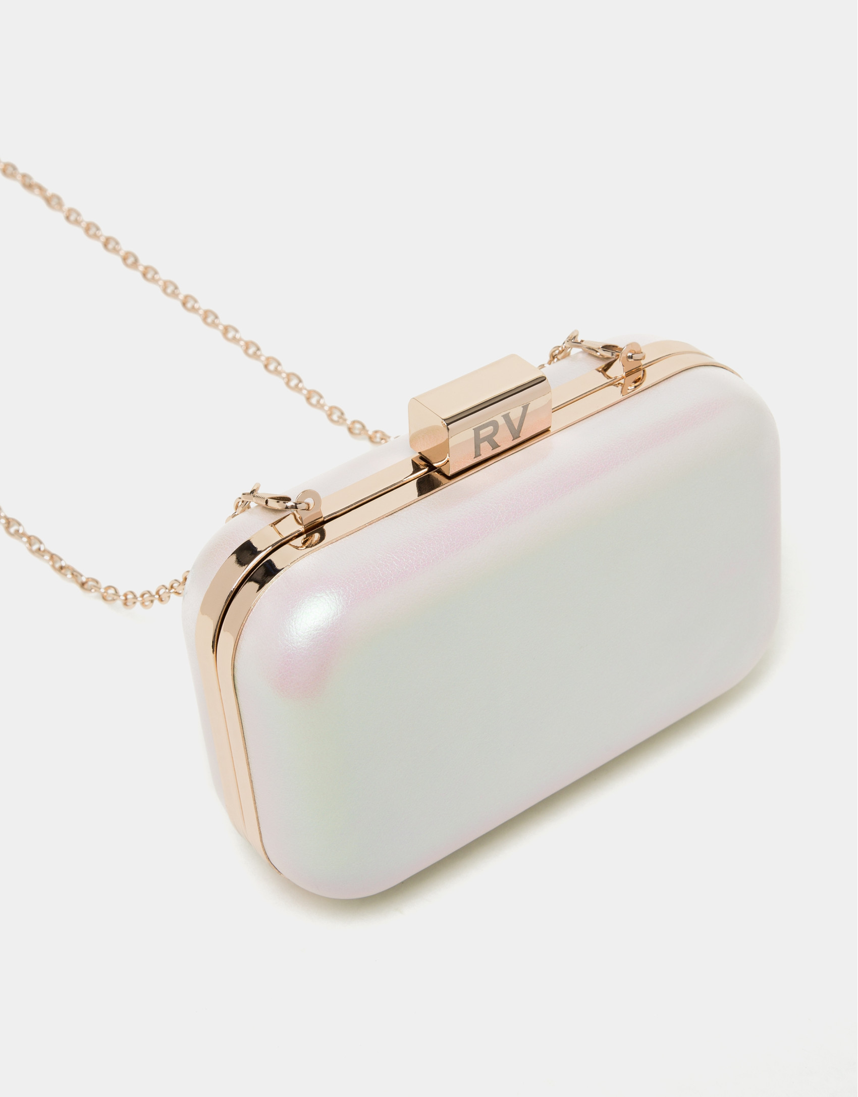 Pearl leather Rose clutch bag