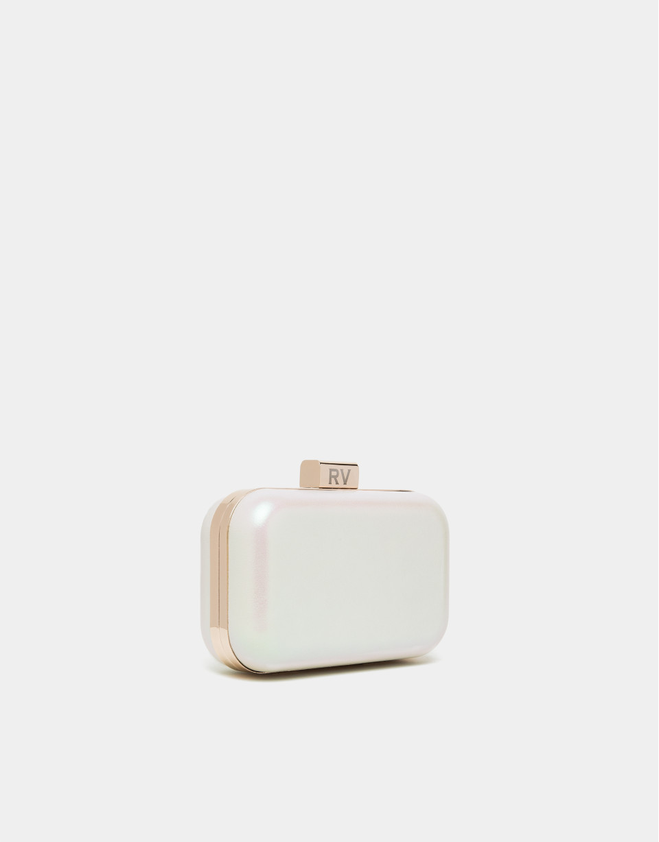 Bolso clutch piel perla Rose