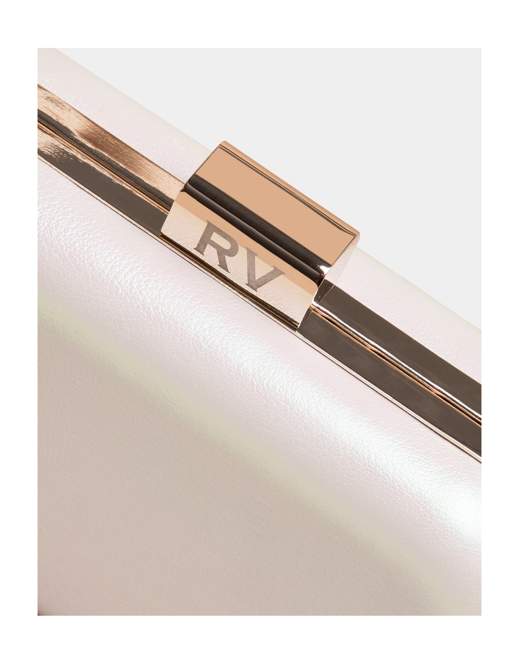 Pearl leather Rose clutch bag