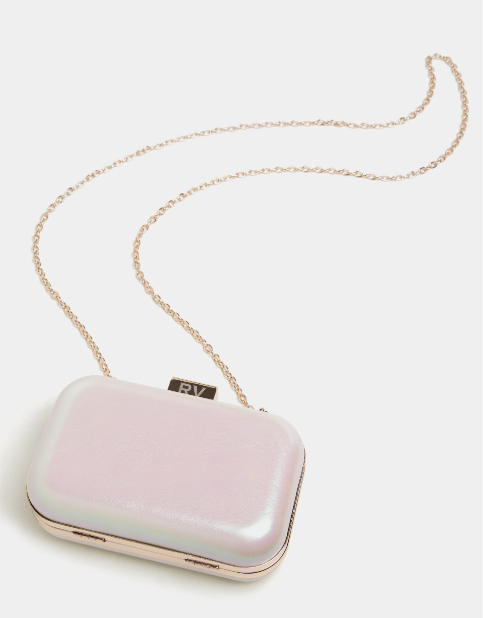 Bolso clutch piel perla Rose