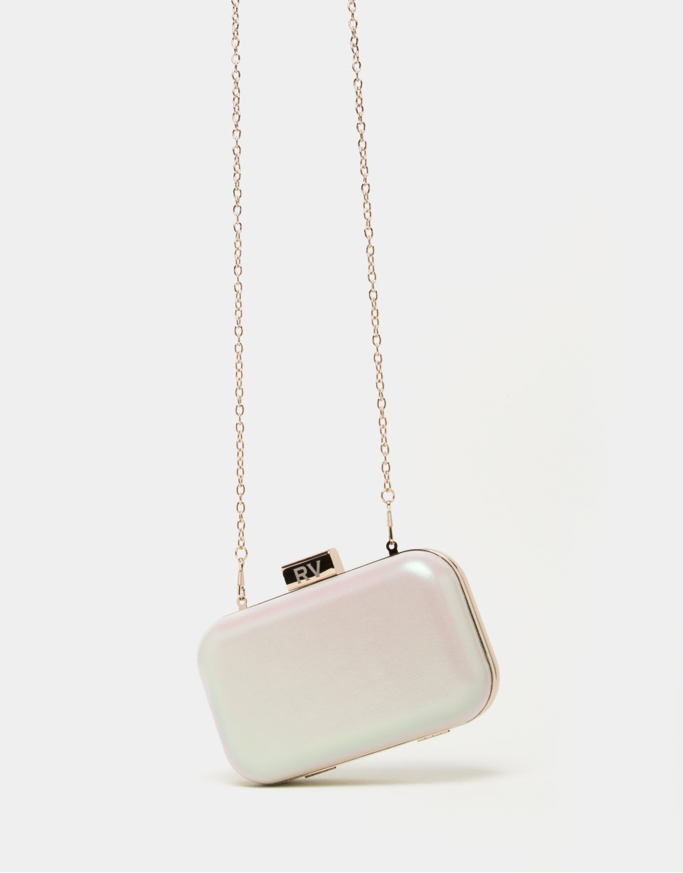 Bolso clutch piel perla Rose