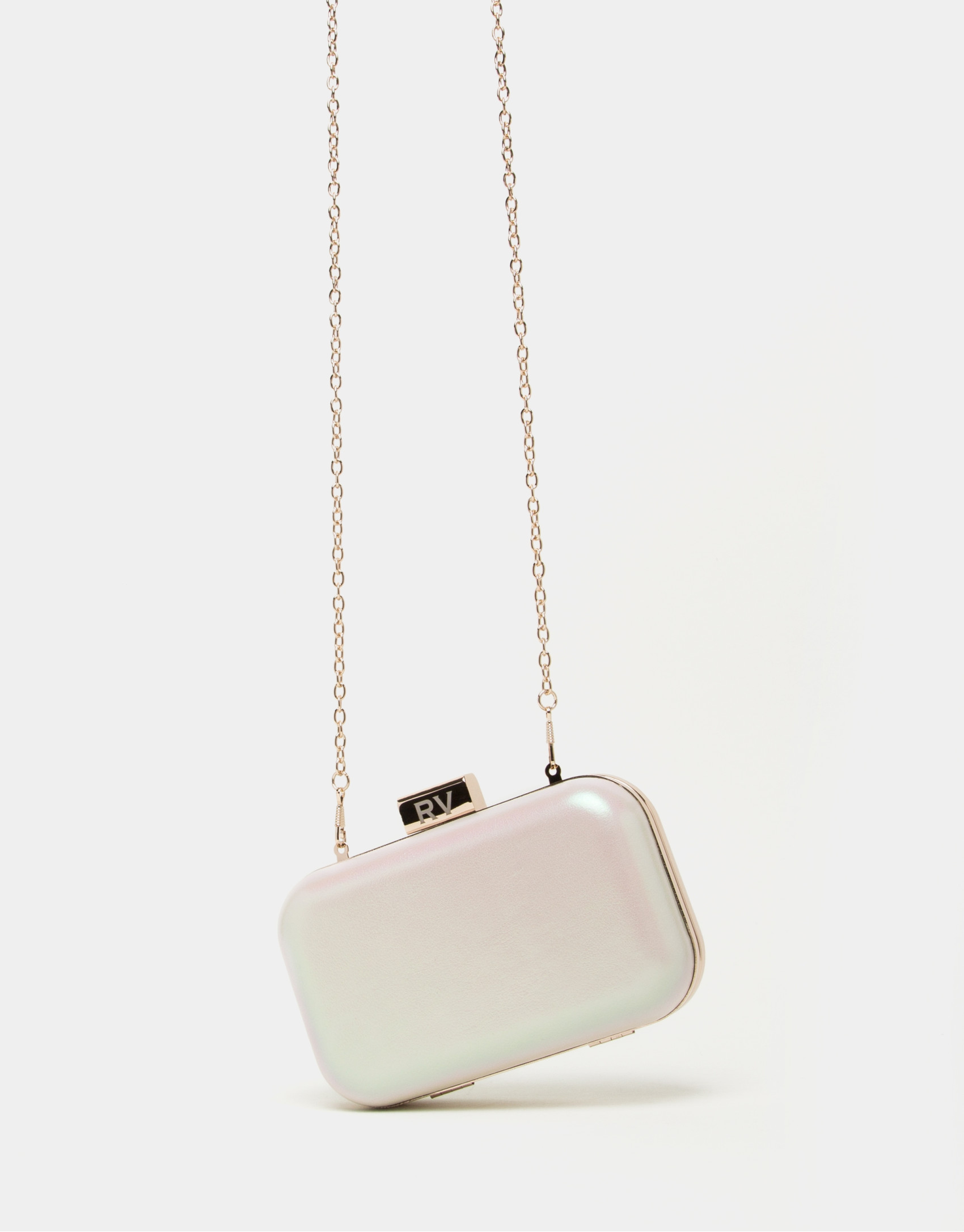 Bolso clutch piel perla Rose