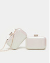 Bolso clutch piel perla Rose