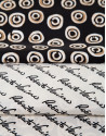 Pañuelo reversible seda estampado firmas/geométrico