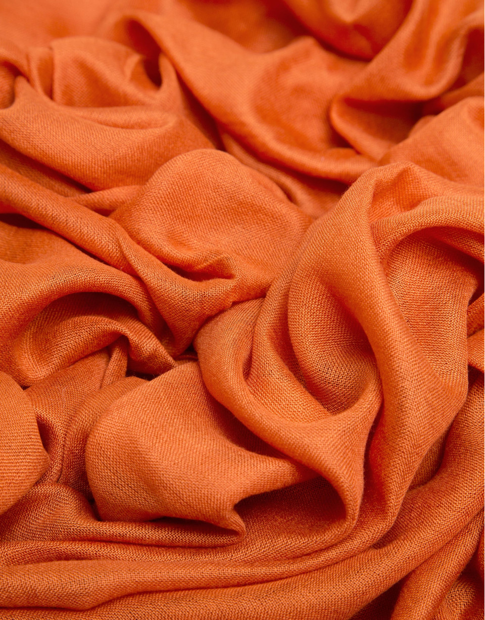 Plain orange scarf with logos