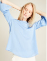 Blue top with flounce sleeves 