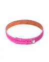  Cinturón en piel rosa metalizado