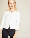 Short beige jacquard jacket