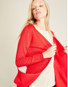 Red structured cardigan