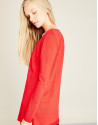 Red structured cardigan