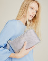 Blue top with flounce sleeves 