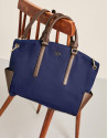 Blue nylon shopping bag