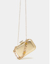 Chiaro gold leather clutch Bird