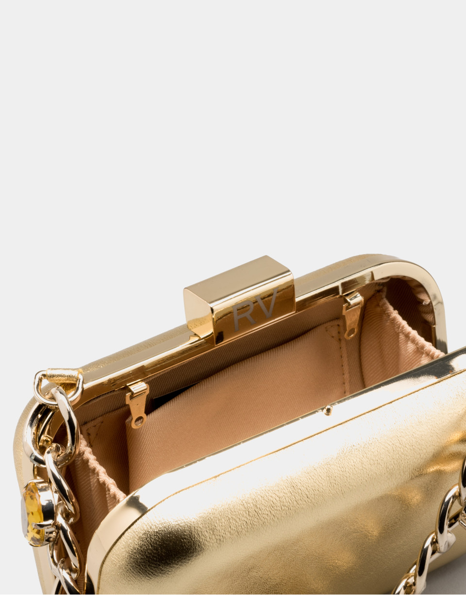 Bolso clutch Bird oro chiaro