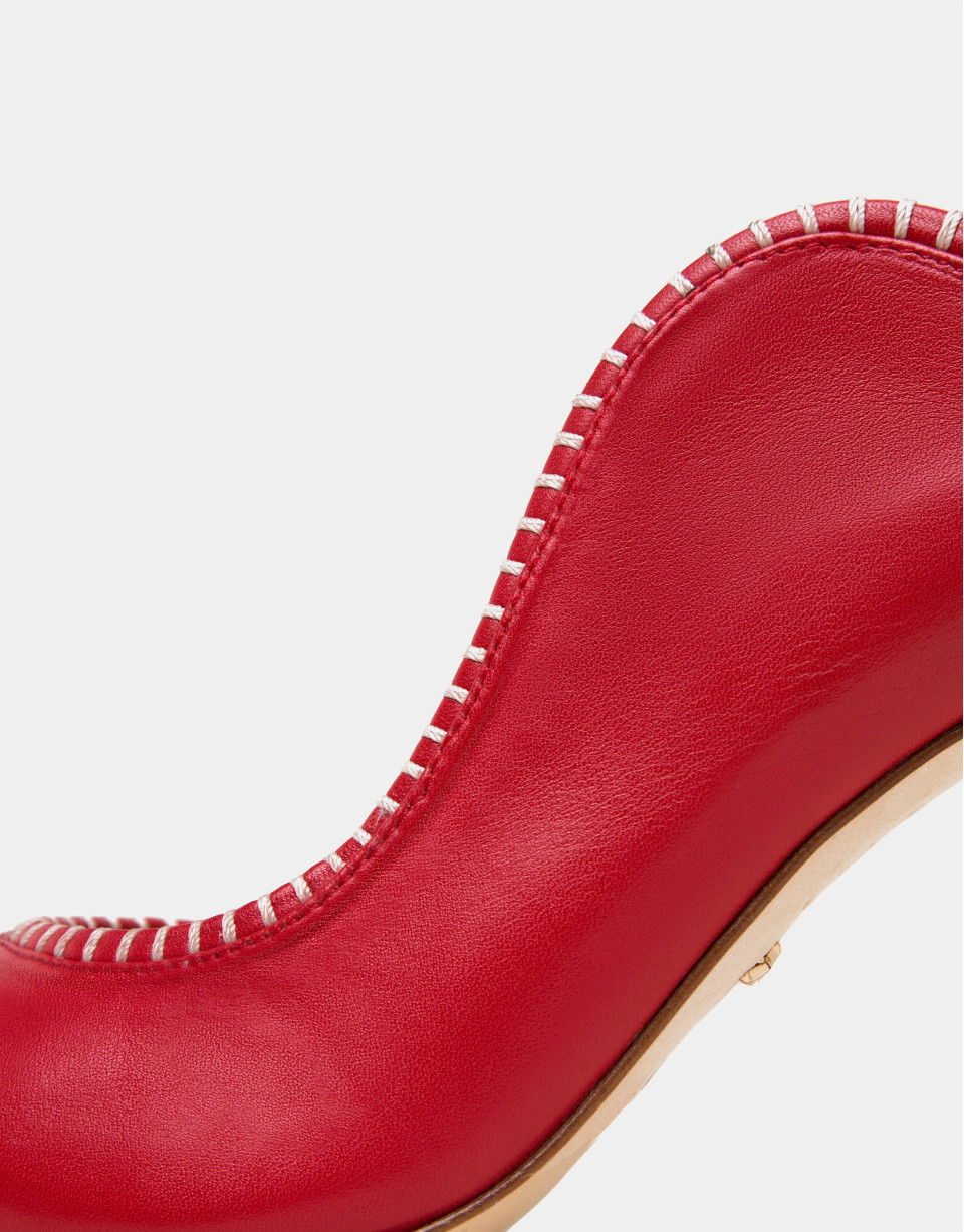 Red leather Salina mules