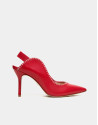 Red leather Salina mules