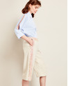 Pantalón bermuda beige lentejuelas