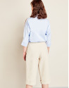 Pantalón bermuda beige lentejuelas