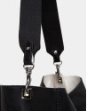 Black leather Montparnasse shopping bag