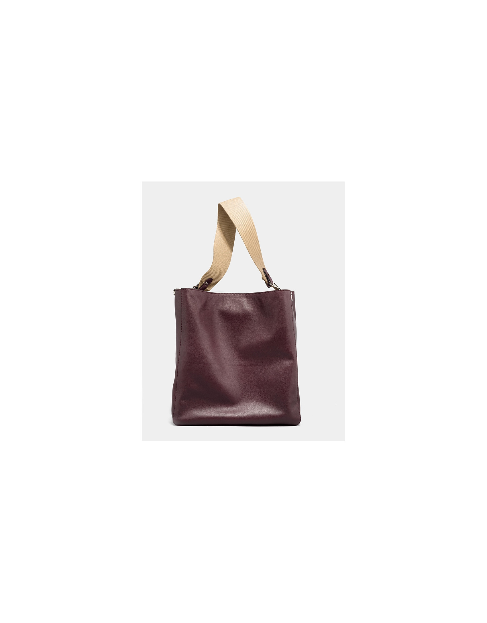 Bolso shopper Montparnasse piel berenjena