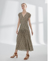 Ochre geometric print dress