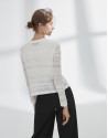 Beige openwork cardigan