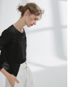 Black openwork cardigan