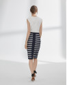 Navy blue pencil skirt with lace 