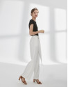 Pantalón palazzo con pinzas crudo