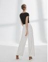 Pantalón palazzo con pinzas crudo