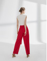 Pantalón palazzo con pinzas rojo