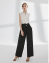 Black palazzo pants with darts