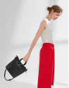 Black napa leather Marina shoulder bag