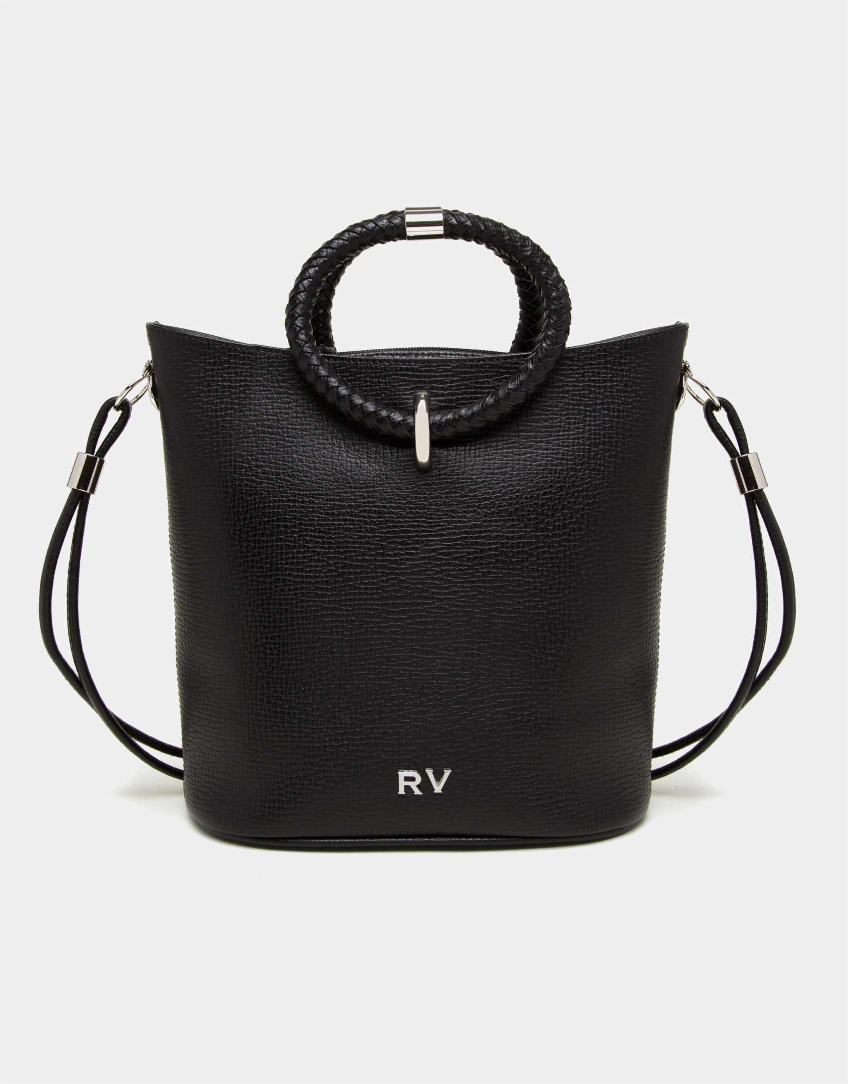 Black napa leather Marina shoulder bag