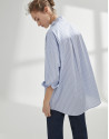 Blue striped loose shirt