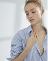 Blue striped loose shirt