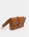 Bolso cartera Joyce color cuero cierre cordón