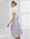 Mauve striped skirt with flounce